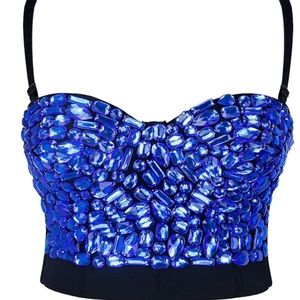 Brand new with tags corset with blue rhinestones size Medium
